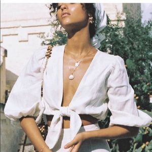 Faithfull The Brand-Jamais tie front top- Small